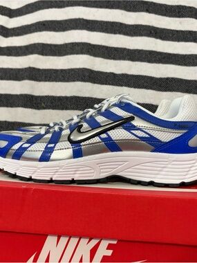 Nike 5 youth or 6.5 women’s Nike p-6000 blue and silver new in box